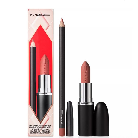 NIB MAC Topsy-Teddy Lip Kit- M.A.CXIMAL Matte Lipstick + Lip Pencil Velvet Teddy - Picture 1 of 3